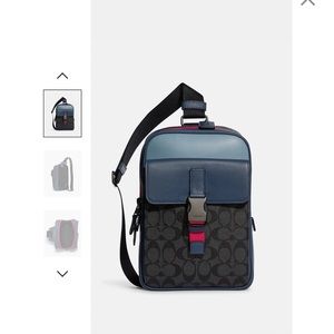 Coach Track Pack In Colorblock Signature Canvas NWOT